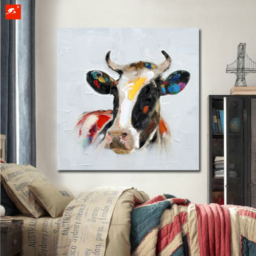 Cartoon Cow Canvas Print for Home