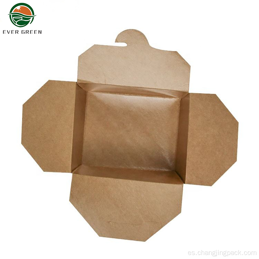 Caja de papel marrón reciclado de microondas desechable de microondas