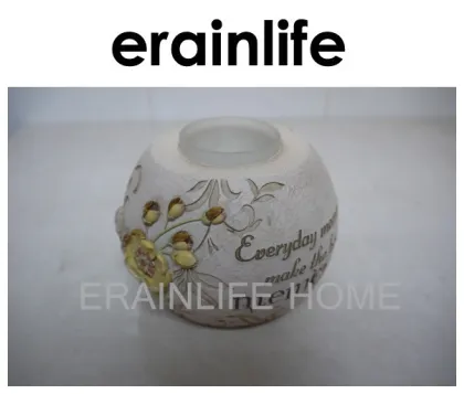 Home Decor Polyresin Square Candle Holders Beige Reach Certificated