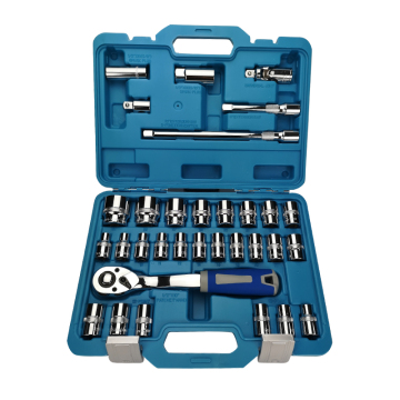 32-Piece Rotating Ratchet Wrench Hand Tool Set: High-Quality Socket Set for Mechanics and DIY Projects