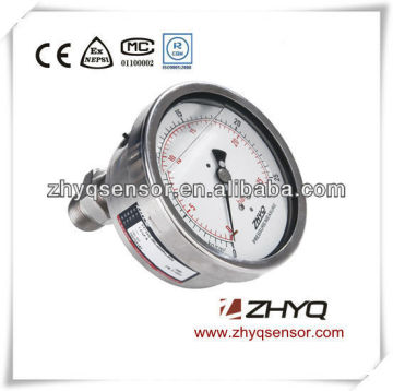 flush diaphragm pressure gauge with axial installation