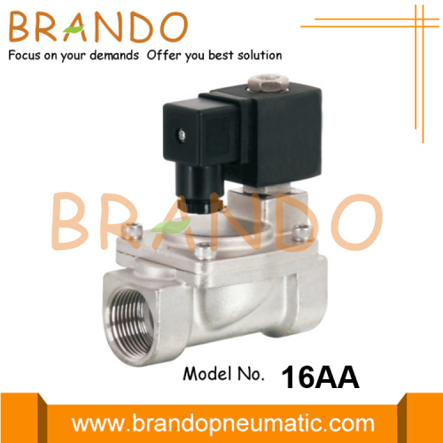 Válvula solenoide de acero inoxidable con diafragma de PTFE 24V 220V