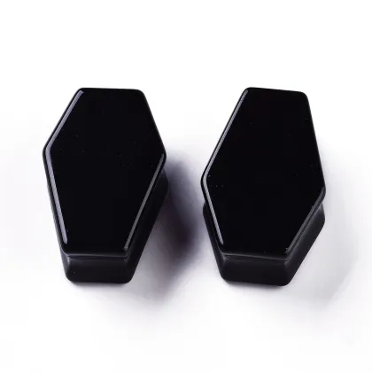 33mm Natural Black Obsidian Coffin Beads for Wire Wrapped Pendant Crafting: A Unique Pandahall Offering