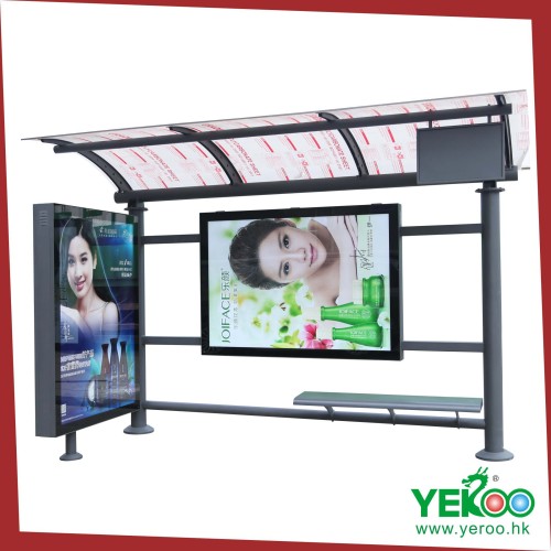 Steel, Aluminum Light Box on Furniture Bus Shelter