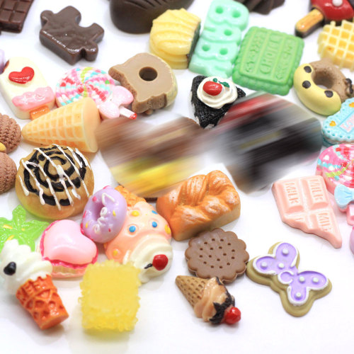 Mixed Resin Simulation Food Home Ornament Sweet Candy Donut Cabochon Beads Dollhouse Toys for Key Chain Making Hair Clip DIY