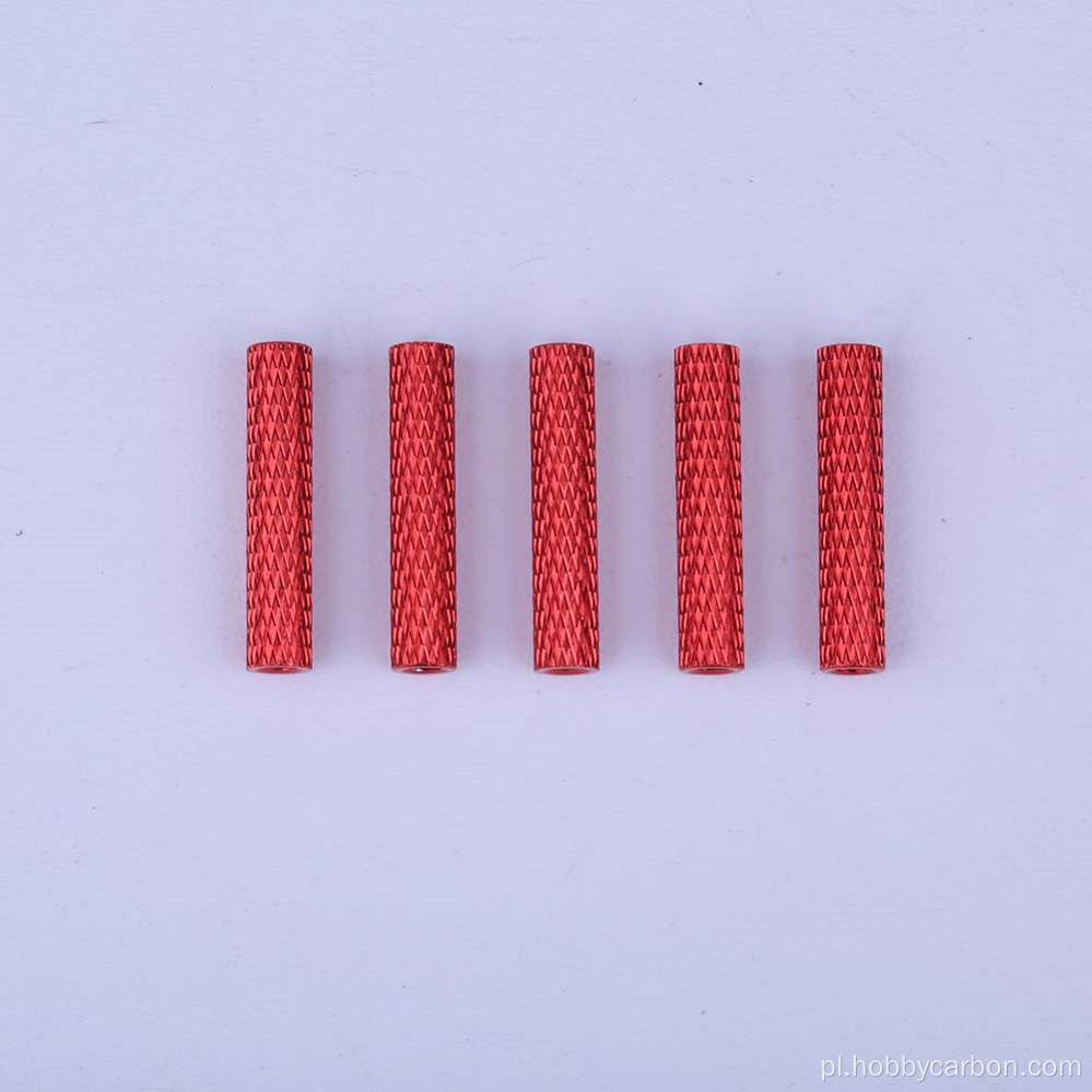 M3 Red Aluminium Standoffs radełkowane okrągłe w magazynie