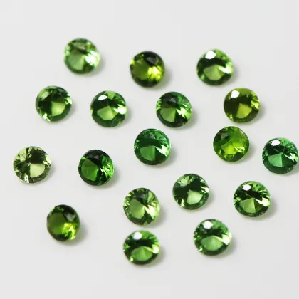Natural Green Tourmaline Round Ring Face Green Gems