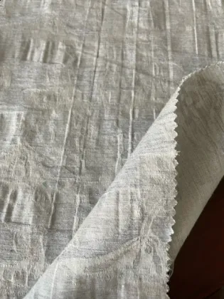 cotton linen mixed jacquard fabric
