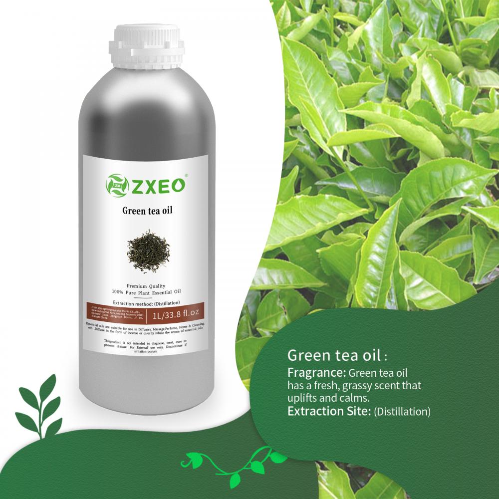 Aceite esencial de té verde orgánico 100% puro, servicio de té verde de servicio OEM