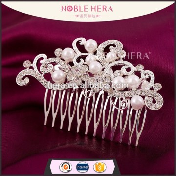 Delicate Crown Style Bridal Hair Comb With Rhinestone and Pearls
