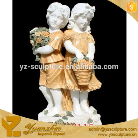 lovely girl carving stone figure sculpture for indoor decoration