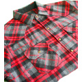 Men Casual Double Pockets Y/D T/C Flannel Shirt