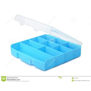 Blue plastic compartment for custom