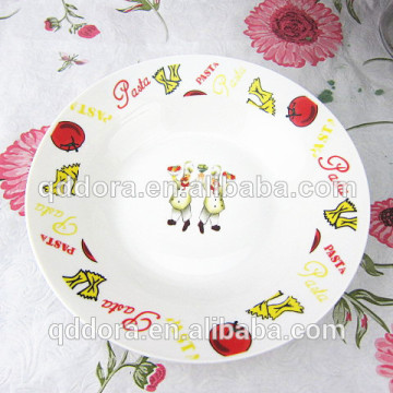 diy pasta plate set made in china/logo customized ceramic pasta plate for restaurants/design your own cookie plate