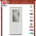 Decorative Glass 1/2 Lite Primed Steel Prehung Front Door