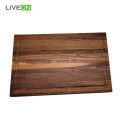 Placa de corte de madeira de nogueira preta para cortar a cozinha