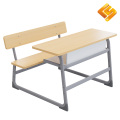Gri C-Şekilli Çelik Ahşap İkili Öğrenci Masası