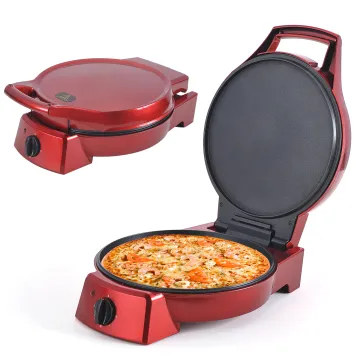12'' Electric Pizza Cooker Non-Stick BBQ Grill Pan Double Sided for Mexican Crepe & Pizza