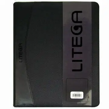 A4 File Folder with Black Canvas Cover and Pen Loop