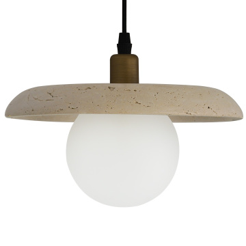 Candeeiro suspenso de cabeceira em pedra travertino Wabi-Sabi