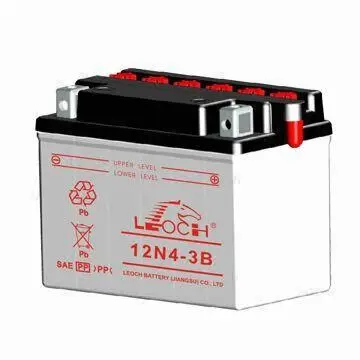 LEOCH Brand Motorcycle Battery, 12V/4AH, Measures 120 x 70 x 92mm