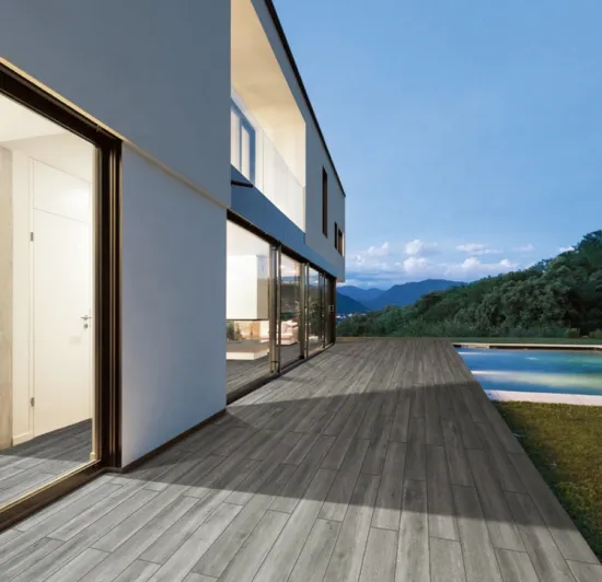 Non-Slip R11 Full Body 2cm Wood Look Porcelain Outdoor Tile 20mm Thick