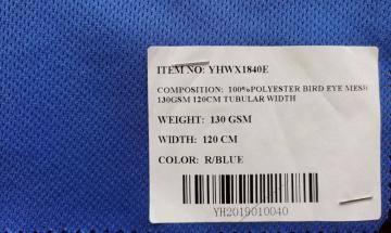 Hochsichtbare Polyester Bird Eye Jersey Strickware