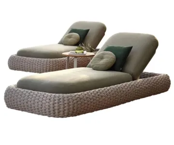 Modern Hotel Outdoor Sun Loungers: Poolside, Beach, Patio, and Balcony Rattan Loungers