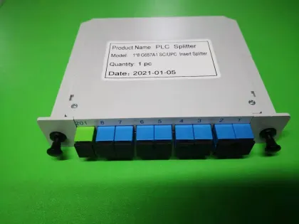 Fiber Optic 1x4 1x8 SC APC Casette Optical Insert Type PLC Splitter