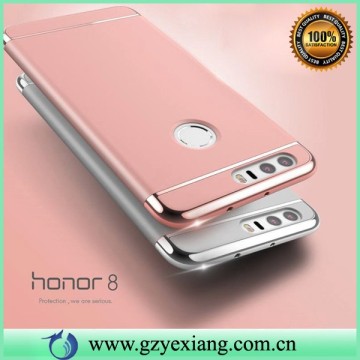 3 in 1 eletroplate plastic hard back case for huawei honor 8 back cover
