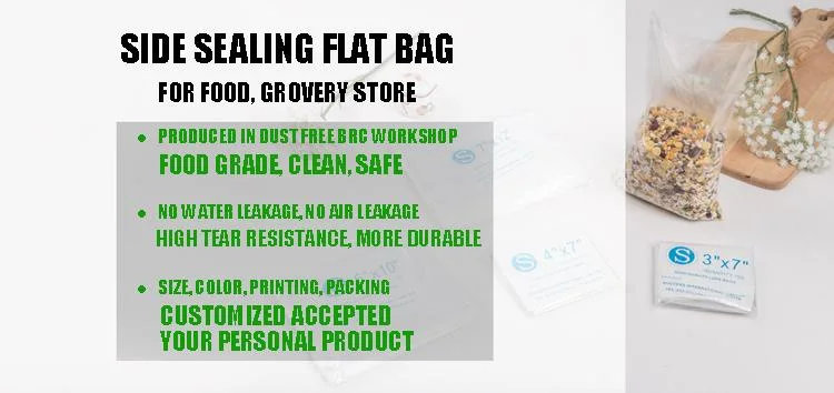 High Clear Bread Bag Plastic Poly Flat Food Packaging Bag