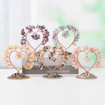 Wholesale Natural Crystal Heart-Shaped Amethyst Aquamarine Gemstone Home Decoration