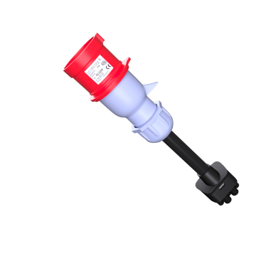 ตัวเชื่อมต่อมือถือ Universal 32A อะแดปเตอร์สีแดงสำหรับ Tesla Model S, 3, X, Y - Gen 2 EV Charger 5 -Pin Red CEE Adapter