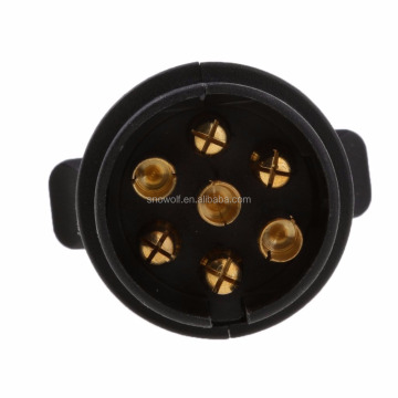 Europe Style 7-Pin Trailer Plug N Type Towing Socket Connector - Black