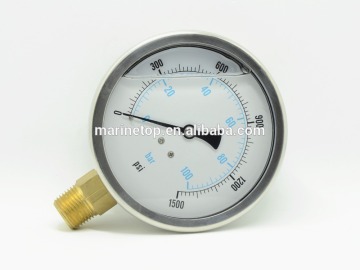 Stainless Steel Case Brass Internal Liquid Filled Wika Pressure Gauge