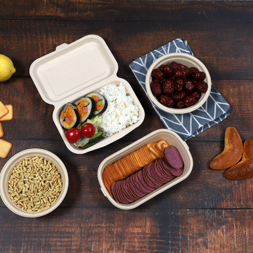 Factory Direct Sales Eco Friendly Food Lunch Box de degradable Flip Cover Container de alimentos desechables