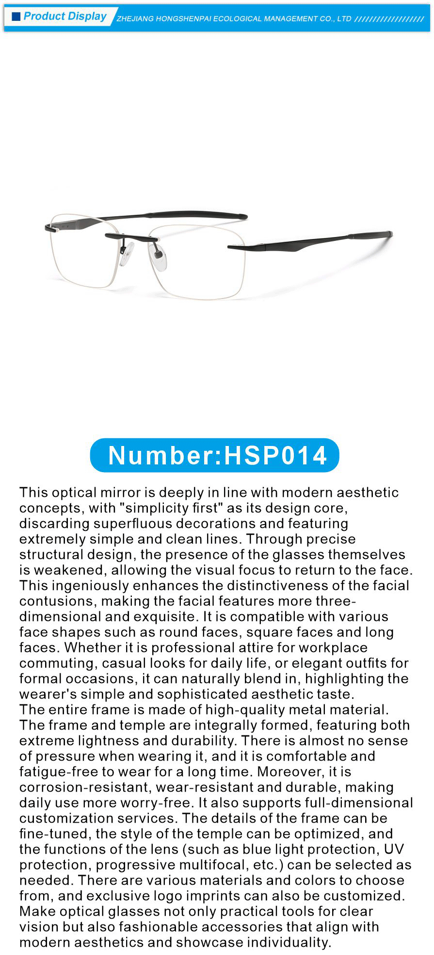 metal optical glasses for office