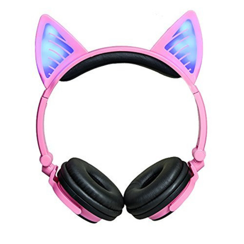 Auriculares con cable y orejas de gato
