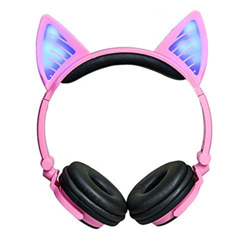 Berwayar Lebih Telinga Headphone dengan Telinga Kucing