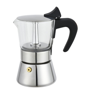 Cafetera de cristal con filtro incorporado.