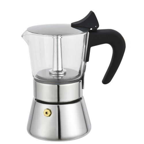 Cafetera de cristal con filtro incorporado.