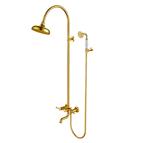 Exposed 3 Handle Tub & Shower Faucet Set