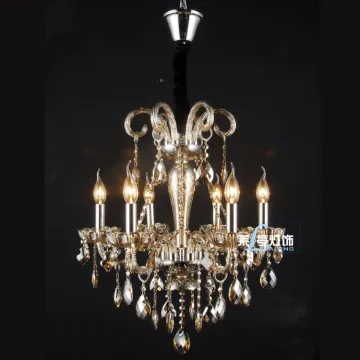 Traditional crystal black candle chandelier & pendant lamp