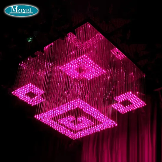 Multicolored Plastic LED Fiber Optic Egyptian Chandelier Light with Crystals