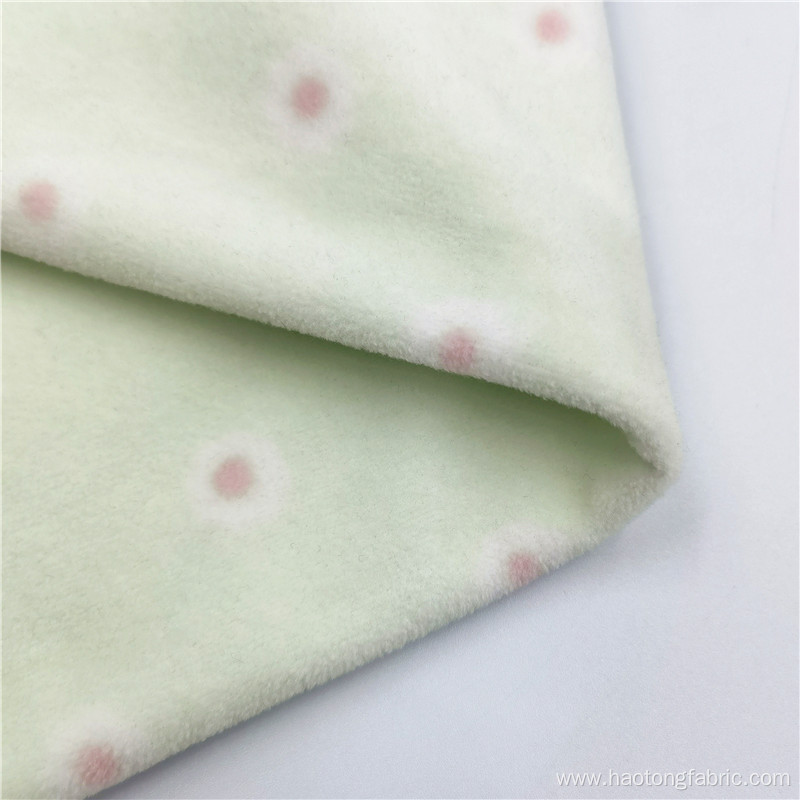 Customized Polyester Dot Print Polar Fleece Children Fabric