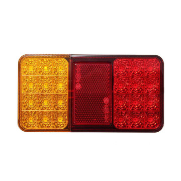 24LED 12V Car Trailer Truck Rear Tail Light - Waterproof Red+Yellow Brake Stop Turn Indicator Lamp for Utes Boats Caravans