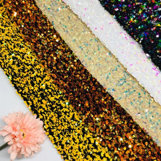 5mm stock iridescent Velvet sequins iridescent Fabric