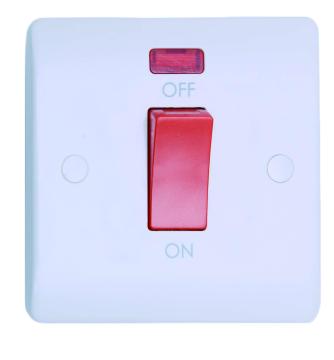 नीयन के साथ 45 amp डबल पोल स्विच