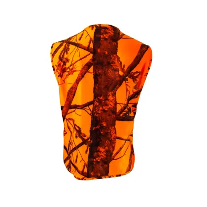 Men's Blaze Orange Camo Fishing Vest - BJ Outdoor