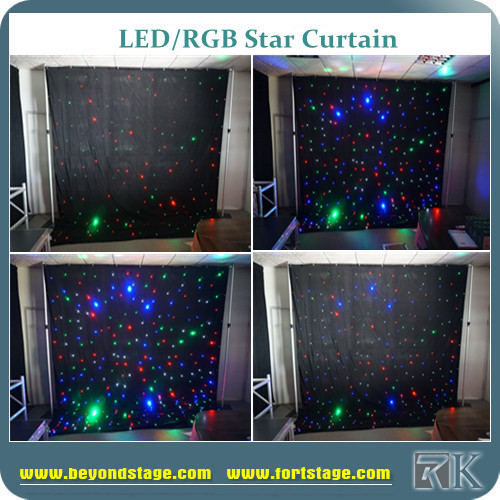 Black or white color led rgb star curtain starlit wedding backdrop curtain drapes for sale (8)